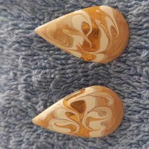 Vintage 80's painted metal earrings